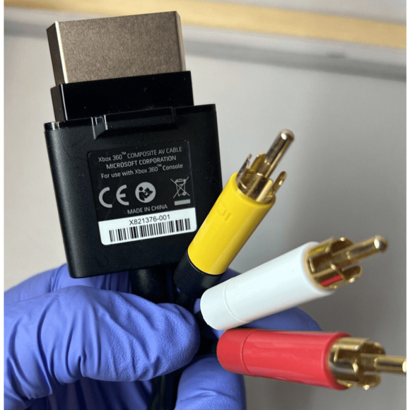 Genuine Official OEM Microsoft XBOX 360 S Slim Composite AV Audio Video Cable - Picture 4 of 6